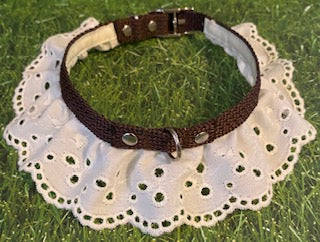 Brown Ruffle Dog Collar